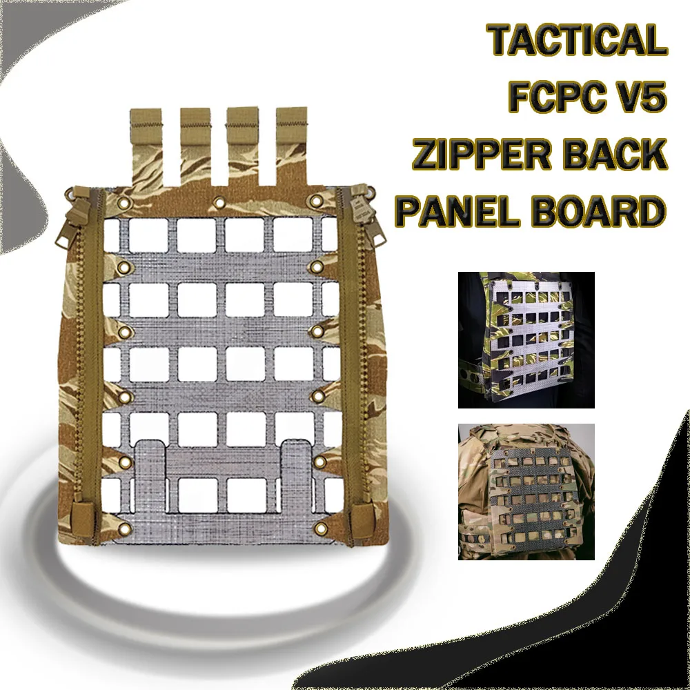 

Tactical FCPC V5 Zipper Back Panel Board MOLLE Zipper Kit Expansion Gear Laser Cutting Rear Panel Hunting Airsoft Accessories