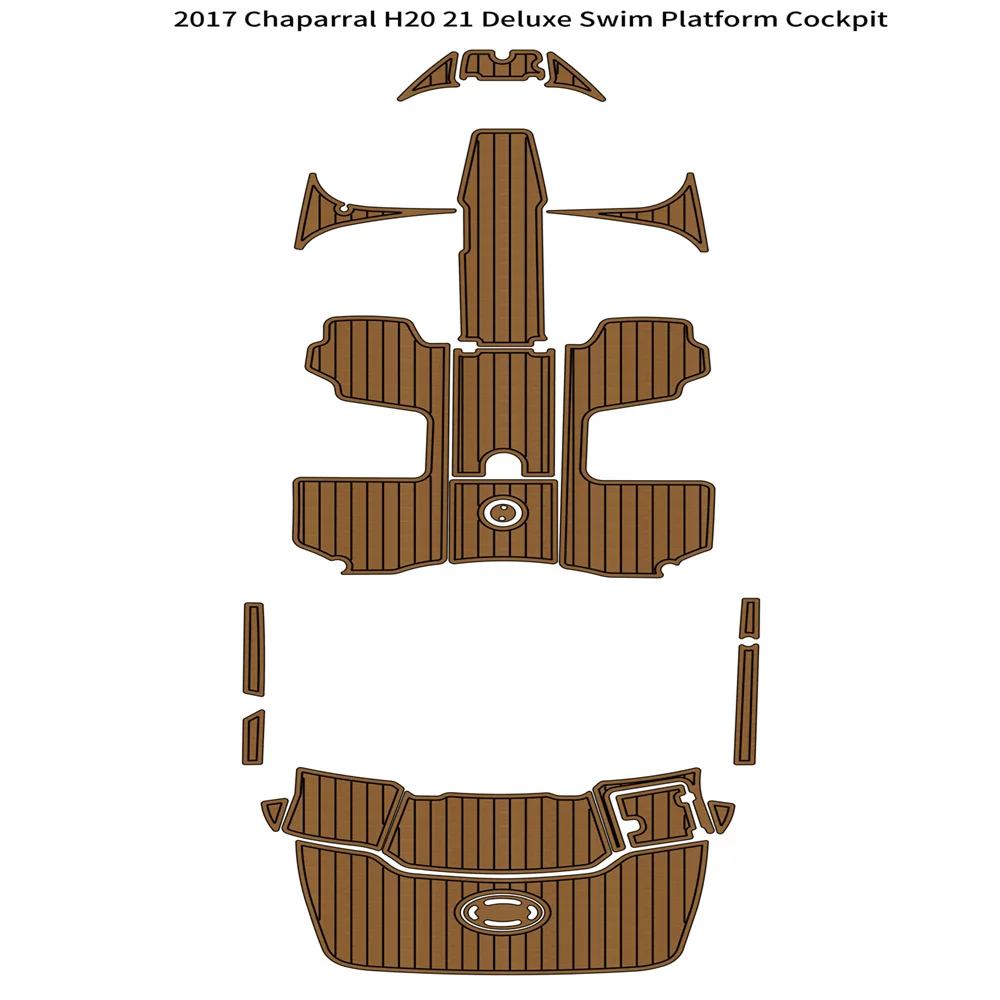 2017 Chaparral H20 21 Deluxe Swim Platform Cockpit Pad Boat EVA Teak Floor Mat