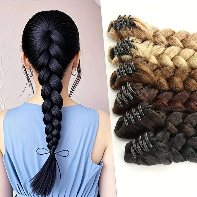 

Синтетические длинные когти на зажиме с бантом, коса, конский хвост, наращивание волос, термостойкие волосы с конским хвостом для женщин, повседневное использование