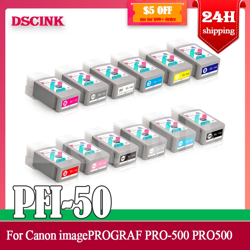 

PFI-50 PFI 50 PFI50 Compatible Ink Cartridge With Pigment Ink For Canon imagePROGRAF PRO-500 PRO500 Printer