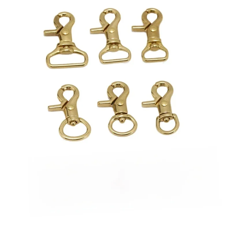 Mousqueton à mousqueton en laiton massif, 1 pièce, déclencheur rotatif, Clip à boulon, fermoirs à homard, boucle pour sac, sangle, ceinture, laisse de corde pour chien de compagnie