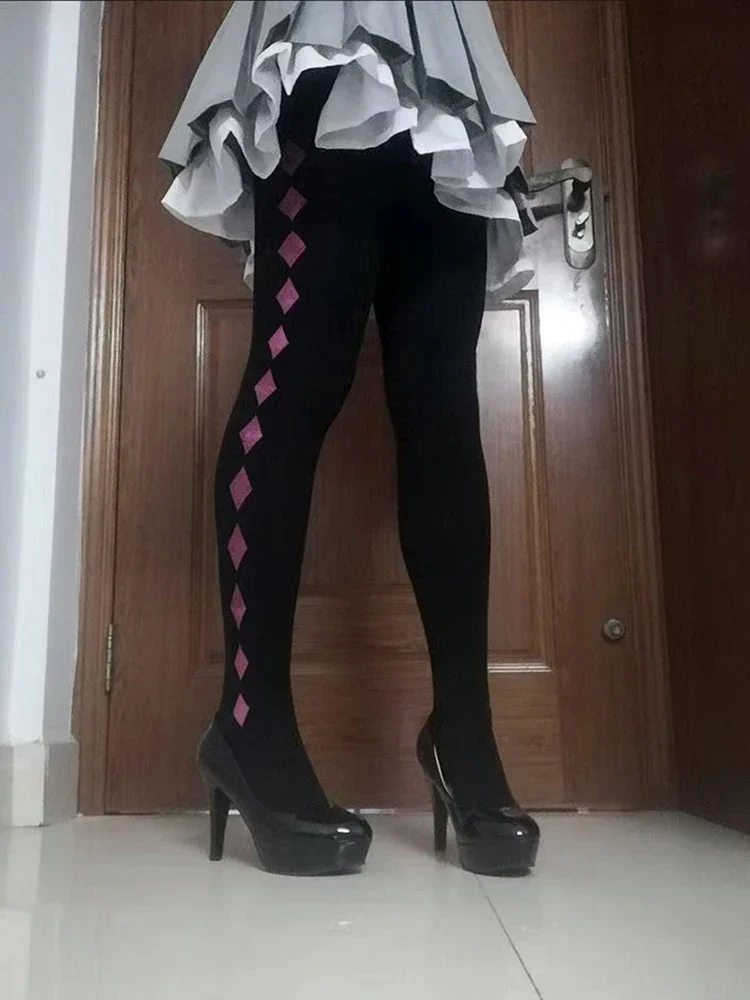 Anime Puella Magi Madoka Magica Cosplay Akemi Homura Costume collants noir violet femmes JK bas filles uniforme accessoires