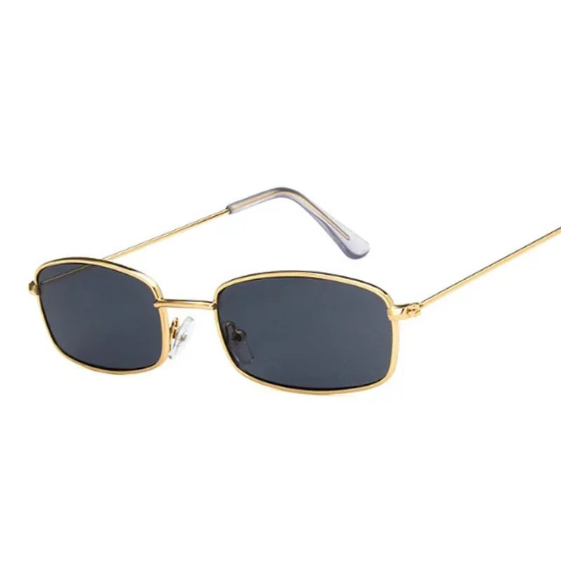 Metalowe kwadratowe okulary przeciwsłoneczne Kobieta Retro Marka Podróż Małe prostokątne okulary przeciwsłoneczne Mężczyzna Czarny Żółty Czerwony Lustro Vintage Oculos De Sol — zdjęcie 2