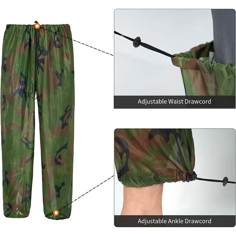 Woodland Camouflage Anti-mosquito Beekeeping Suit Camping Disguise Beekeeper Mesh Hood Hunting Ghillie Suits Fishing Clothes view 4
