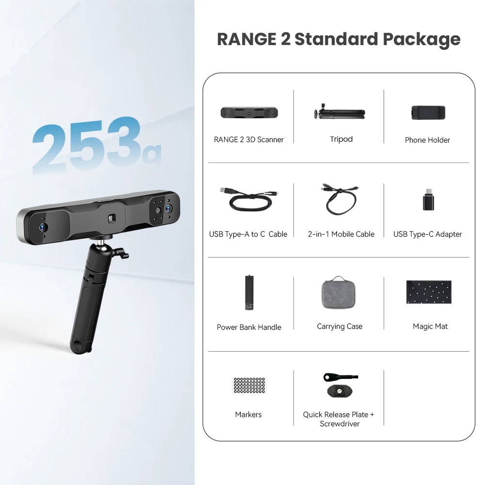 Imagem -06 - Revopoint Range Scanner 3d Portátil para Impressão 3d Modelagem 3d Built-in Rgb Color Camer Suporta Corpo Rosto Grande Objects Scan