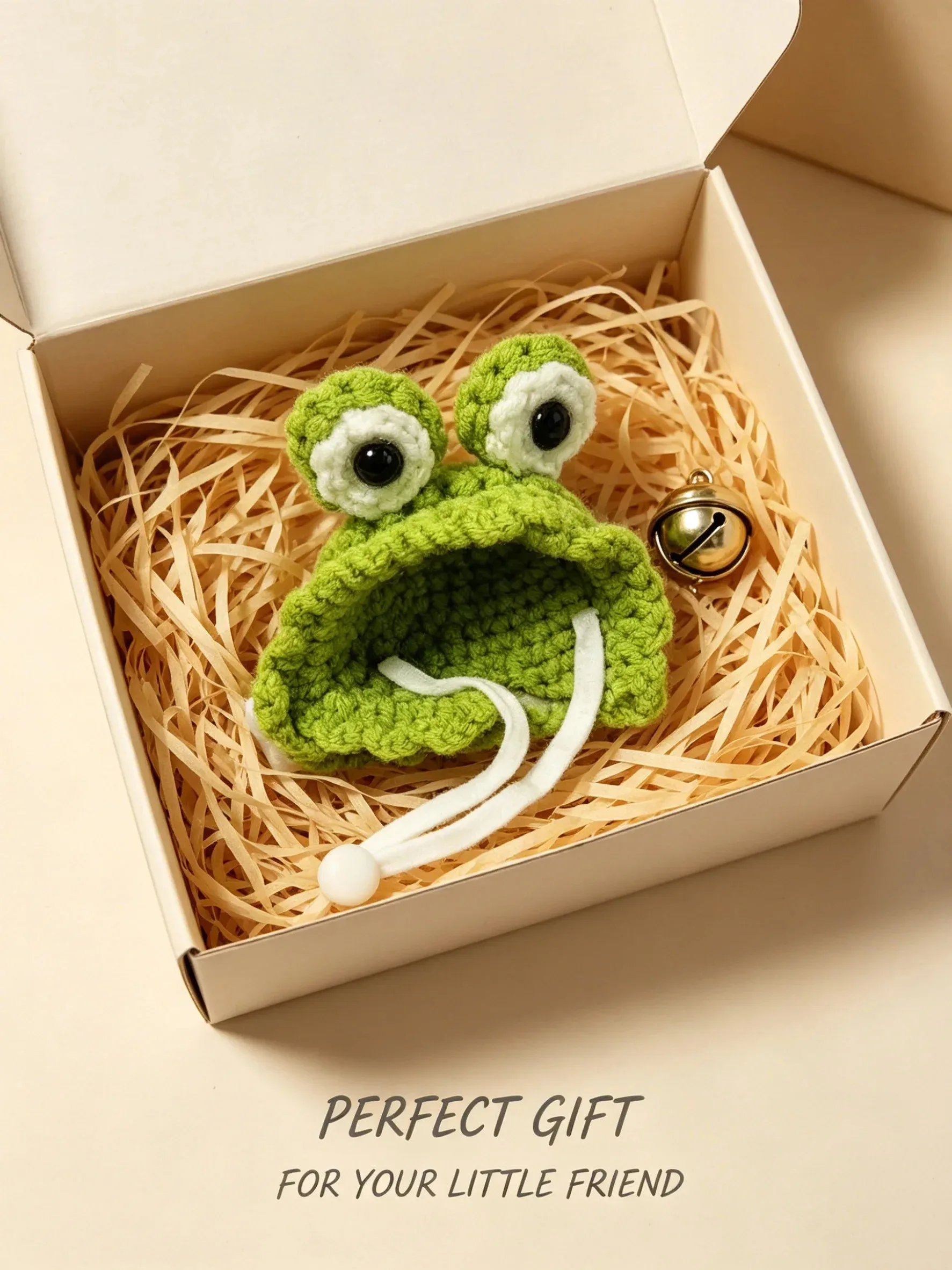 Cute Pet Dress Up Must-Have Hand Knitted Cotton Crochet Hat Animal Design Mini Costume For Tiny Hamster Parrot Frog