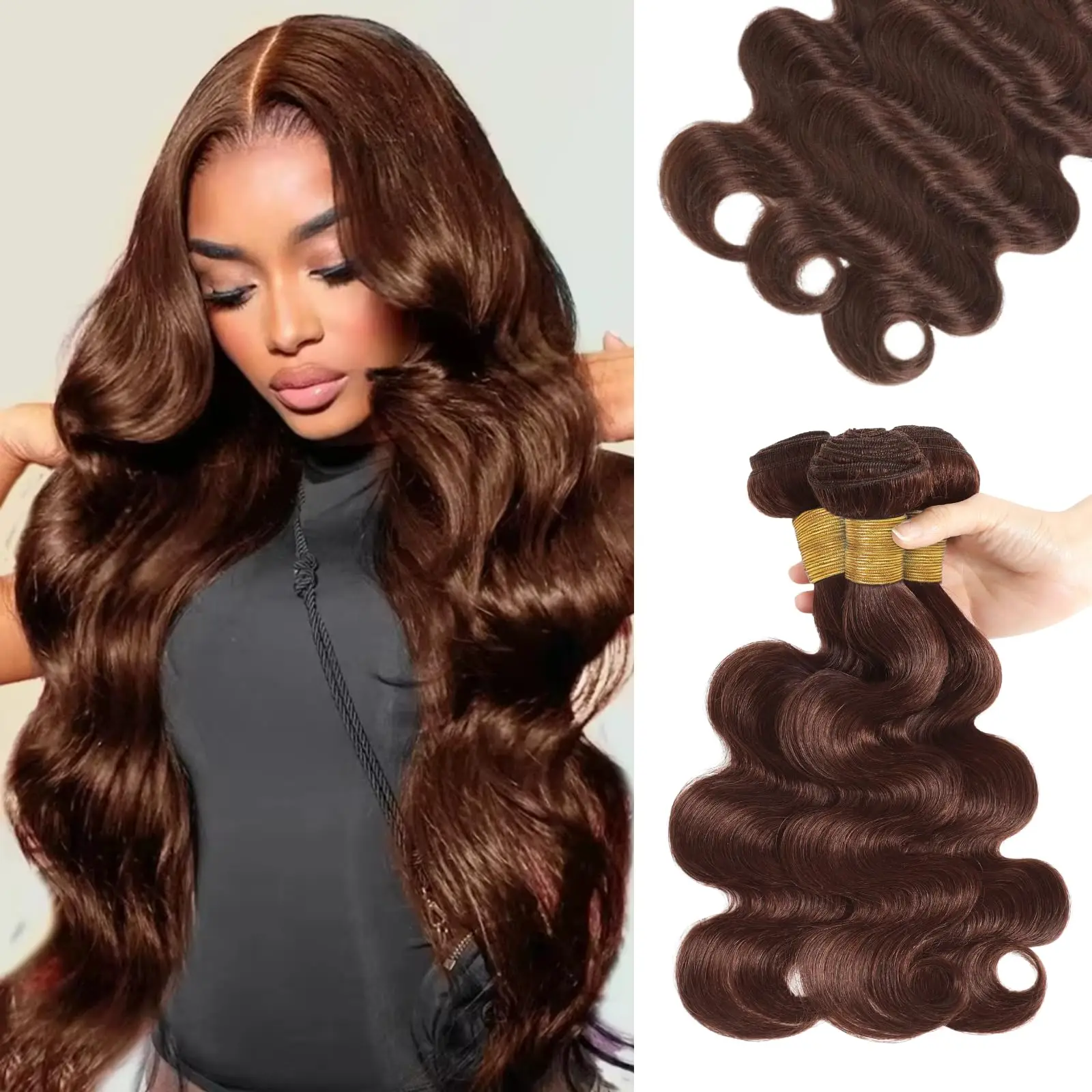 # 4 바디 웨이브 인모 1 3 묶음 브라질리언 버진 헤어 위브 인모 위브 리얼 미가공 버진 익스텐션 헤어 번들