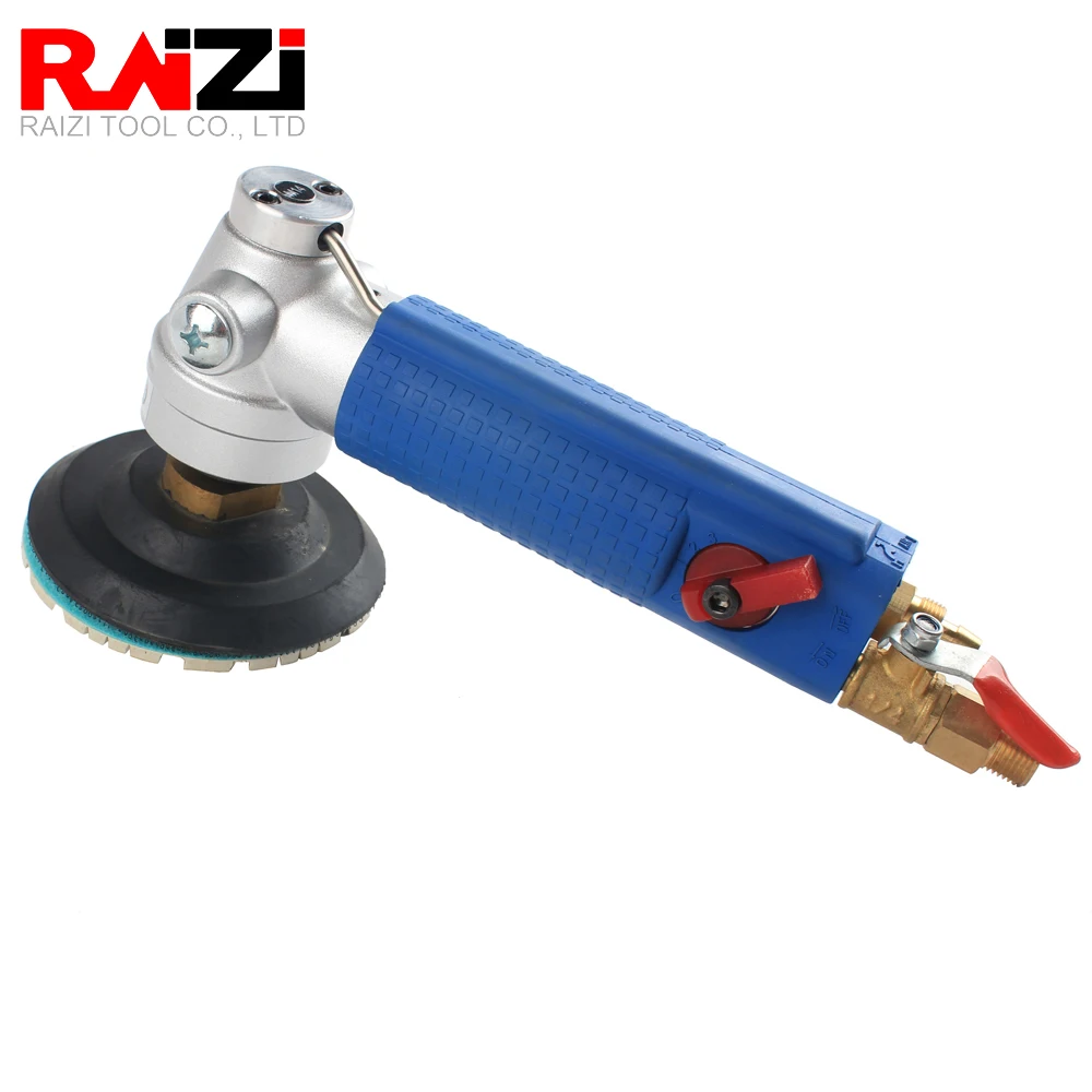 Raizi 1 pc Air Wet Polisher with 4 inch Backer Pad M14 Thread for Marble Granite Stone Polishing Machine Pneumatic Air Tool