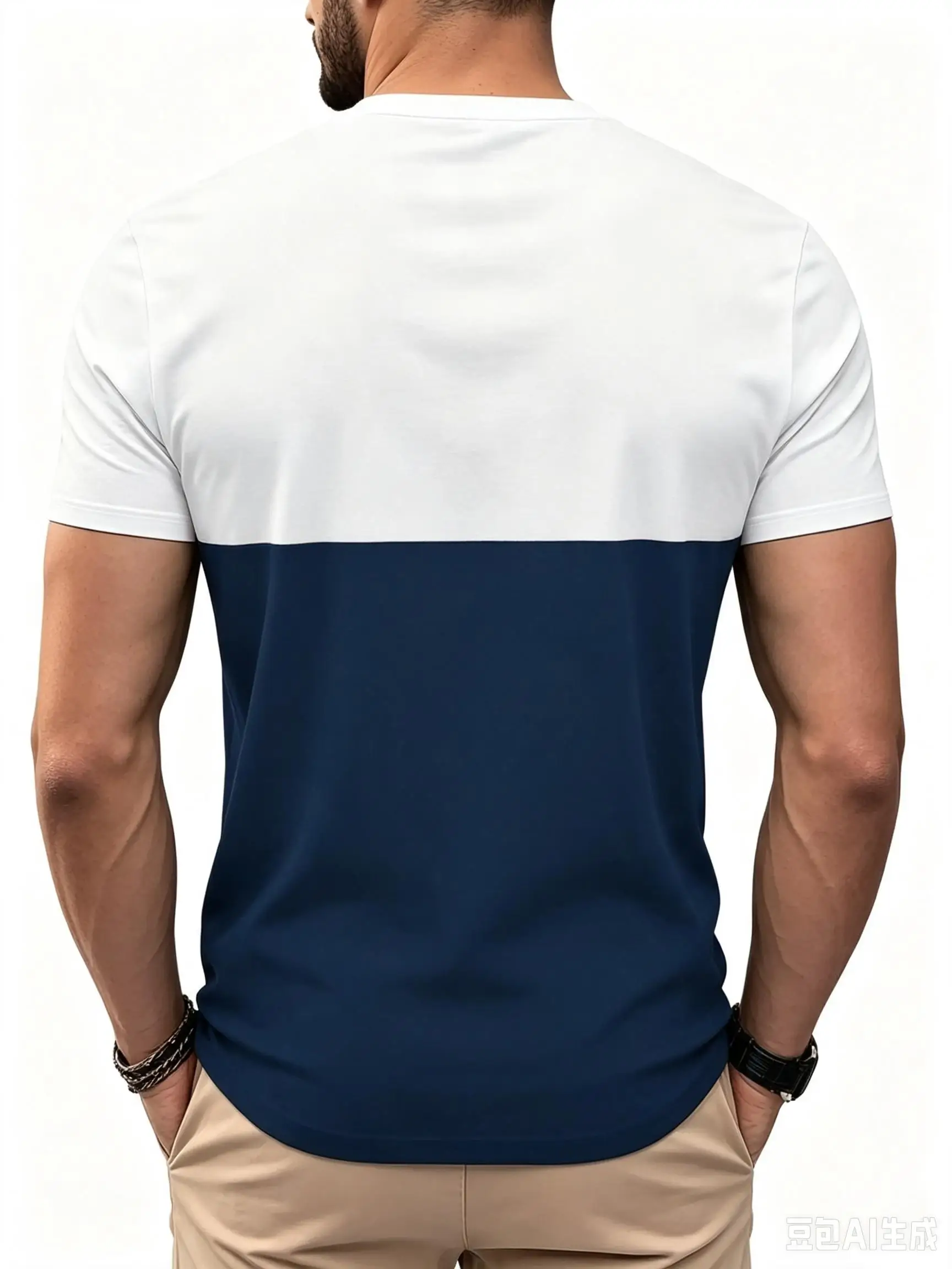 Men's trendy casual crew neck T-shirt with exquisite and innovative crown print, suitable for outdoor and daily wear in summer.