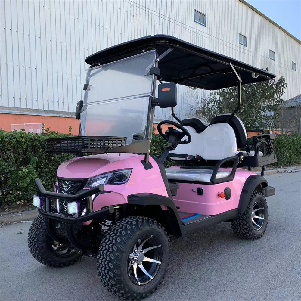 Pink Golf Cart Off-Road Vehicle Combines Gentleness And Wildness Perfectly, Electric Golf Cart Is In High Demand