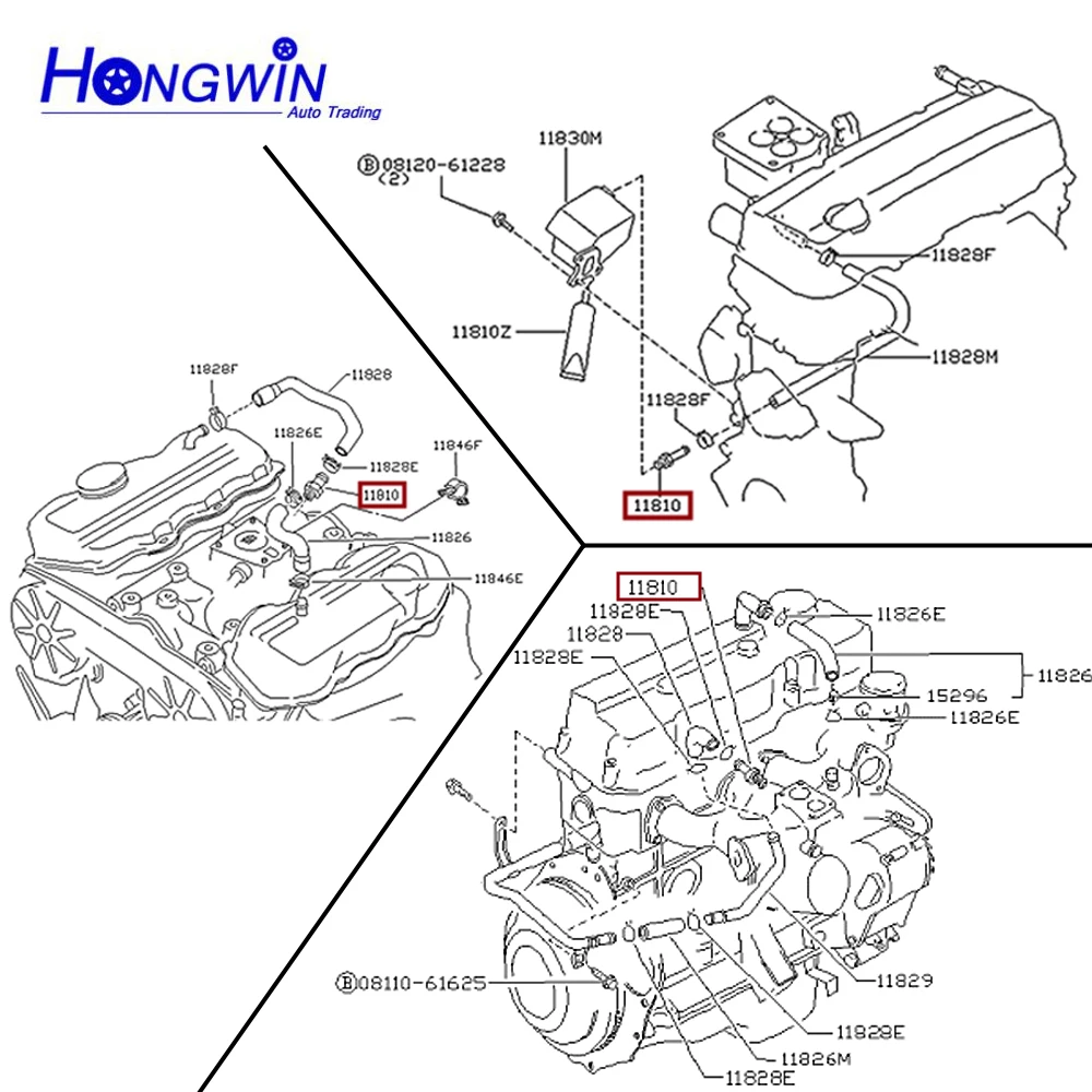 Fits Nissan Hardbody Pickup D21 DX Pathfinder 1986-1990 Positive Crankcase Ventilation Control PCV Valve 11810-12G00 1181086G00