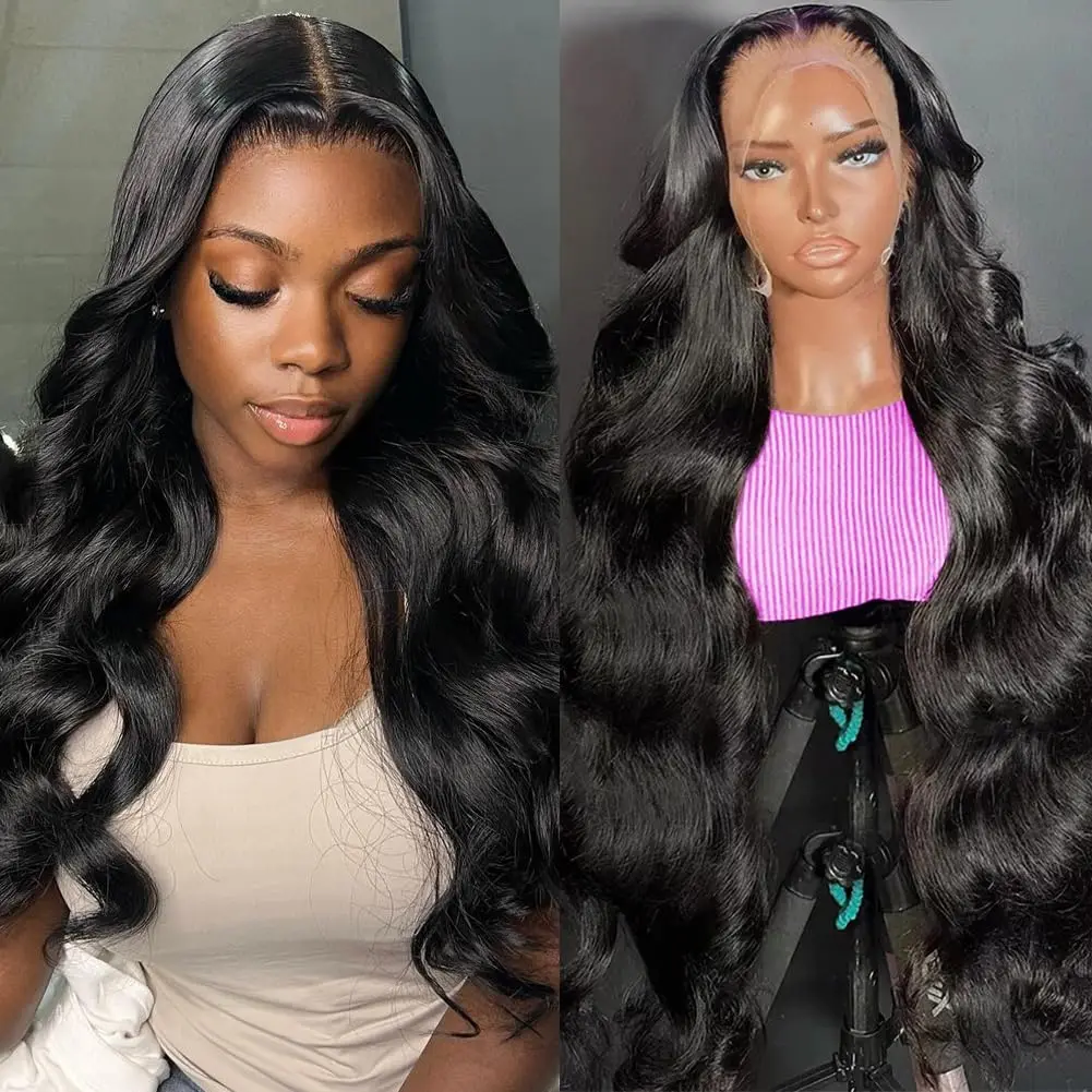 Body Wave Lace Front Wigs Human Hair 18 Inch HD Lace Frontal Wig 13x6 Pre Plucked with Baby Hair 200% Density for Black Women