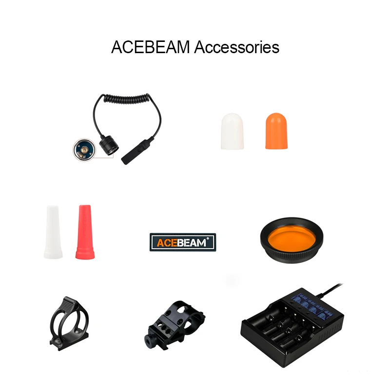ACEBEAM Accessories for Flashlights, Including Remote Switches, Filters