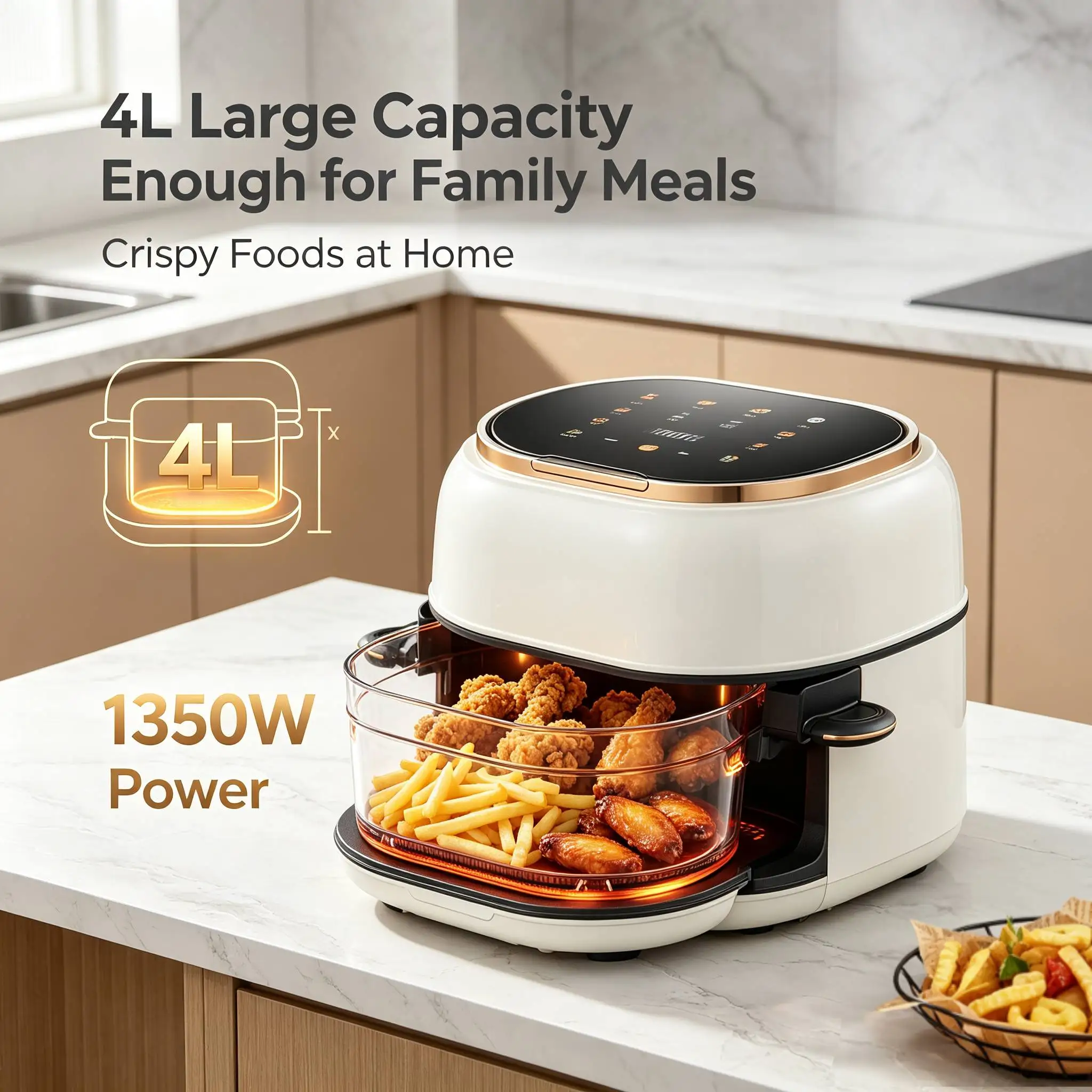 Large Glass Air Fryer Oil Free