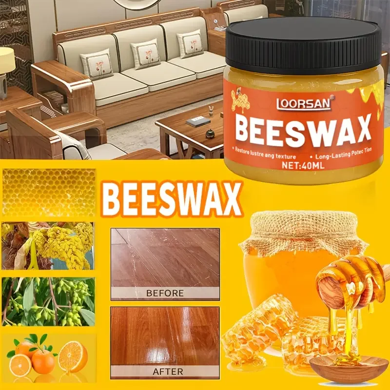 

Полировальный воск для древесины с пчелиным воском — натуральный воск для ухода за мебелью и полом | Восстановите блеск из массива дерева, композитные поверхности