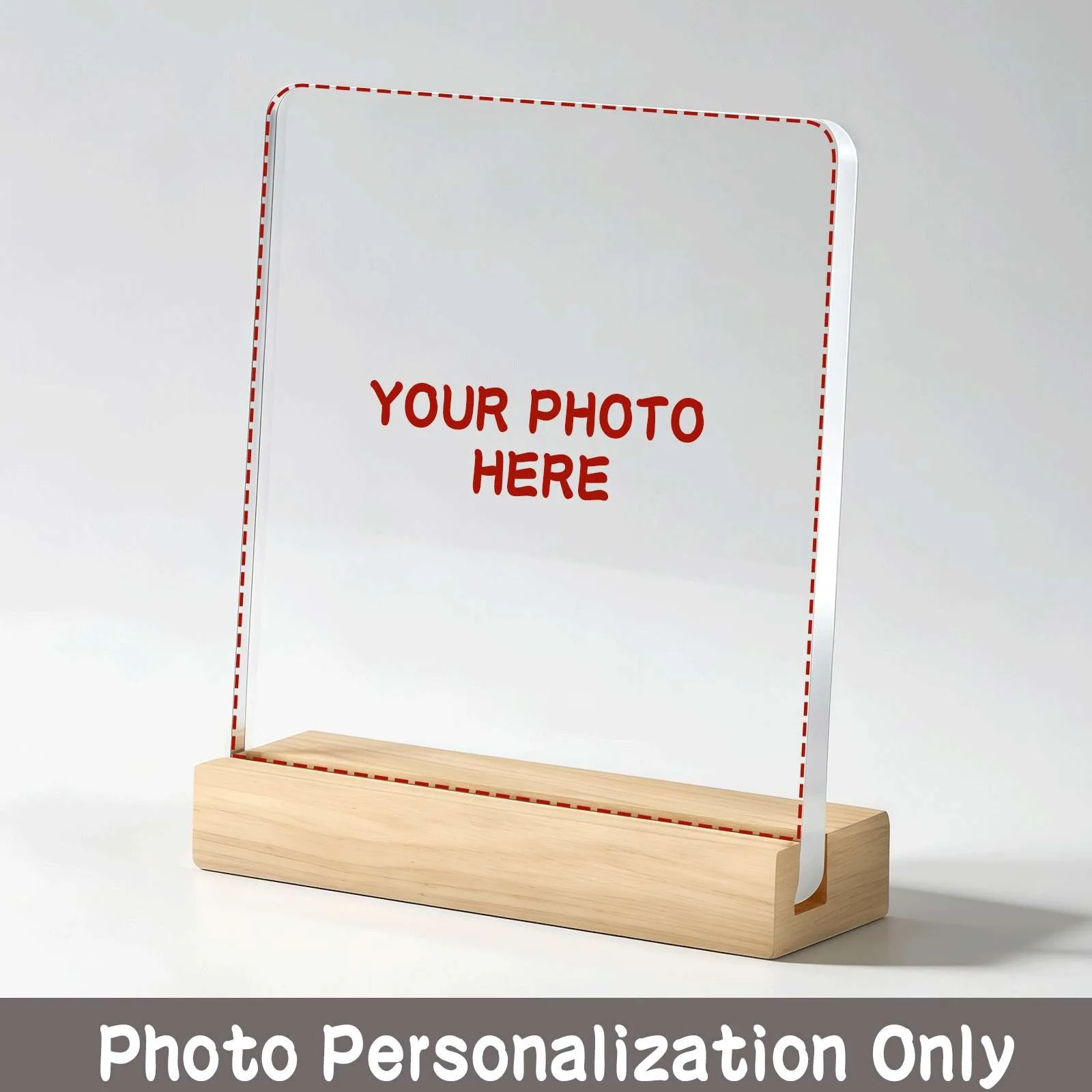 2D Personalized Transparent Acrylic Photo Stand - Customizable Images, Perfect for Desk Decor