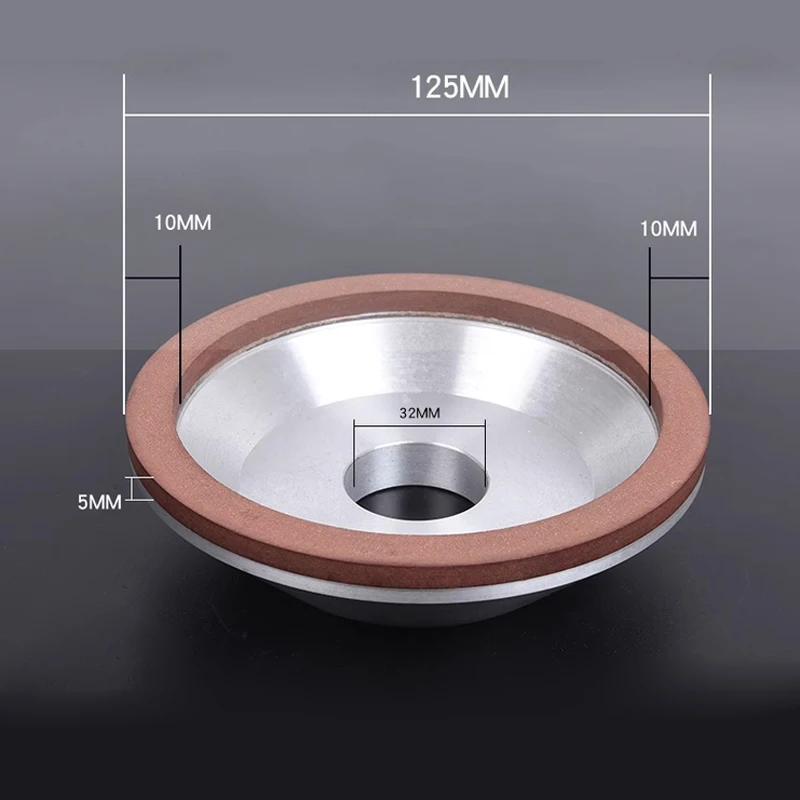 Resin Diamond Grinding Disc 125*32*10*5 Bowl-shaped  for Milling Cutter Alloy Tungsten Steel