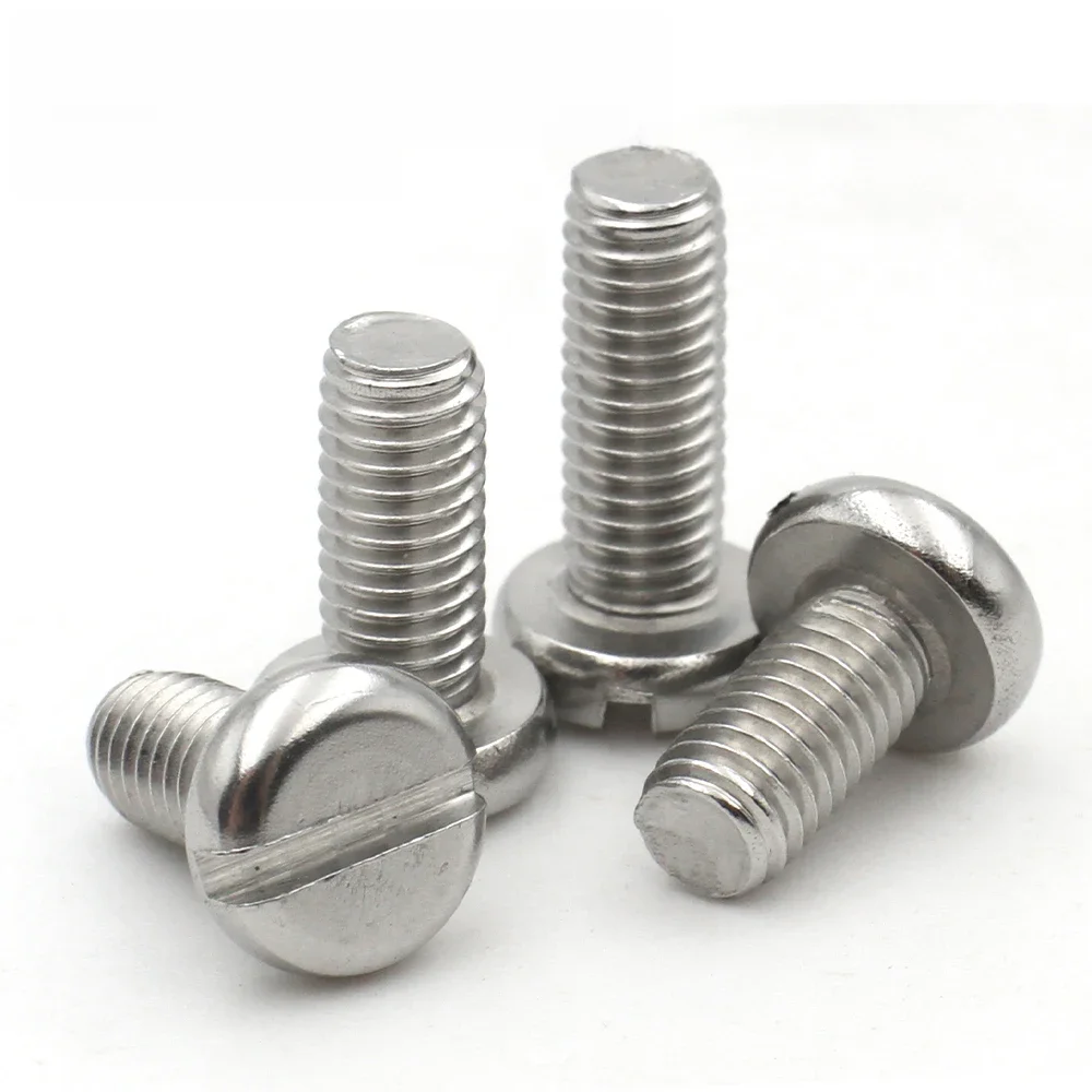 2/5/10/50pcs M1.6 M2 M2.5 M3 M4 M5 M6 M8 M10 304 A2-70 en acier inoxydable GB65 colonne de fente capuchon fendu boulon à tête ronde