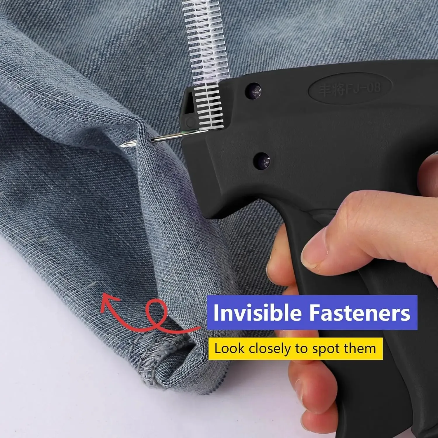 Snelnaaipistool Voor Kleding – Handmatig, Met 1000 Clips, Voor Zomen, Knopen En Elastiek