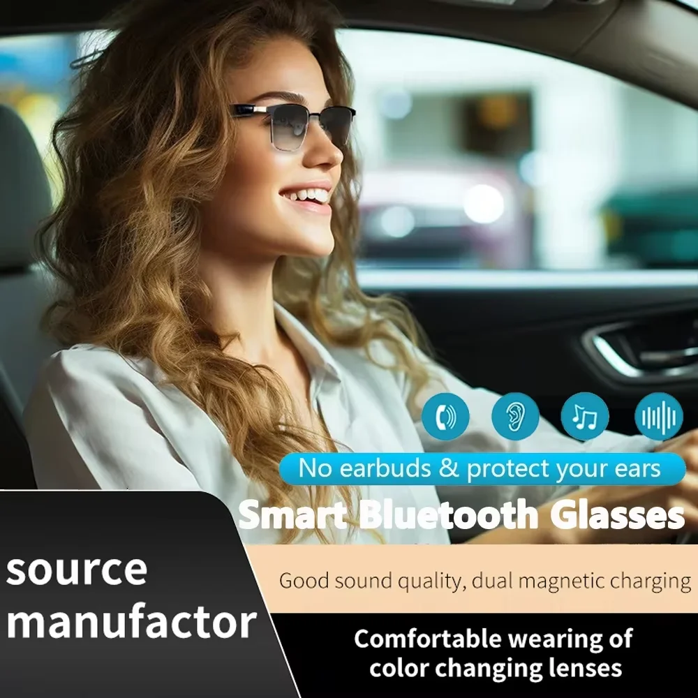 

GS06 Color Changing Lens Bluetooth Smart Glasses Wireless Photochromic Smart Glasses Outdoor Indoor Anti Blue UV Protection
