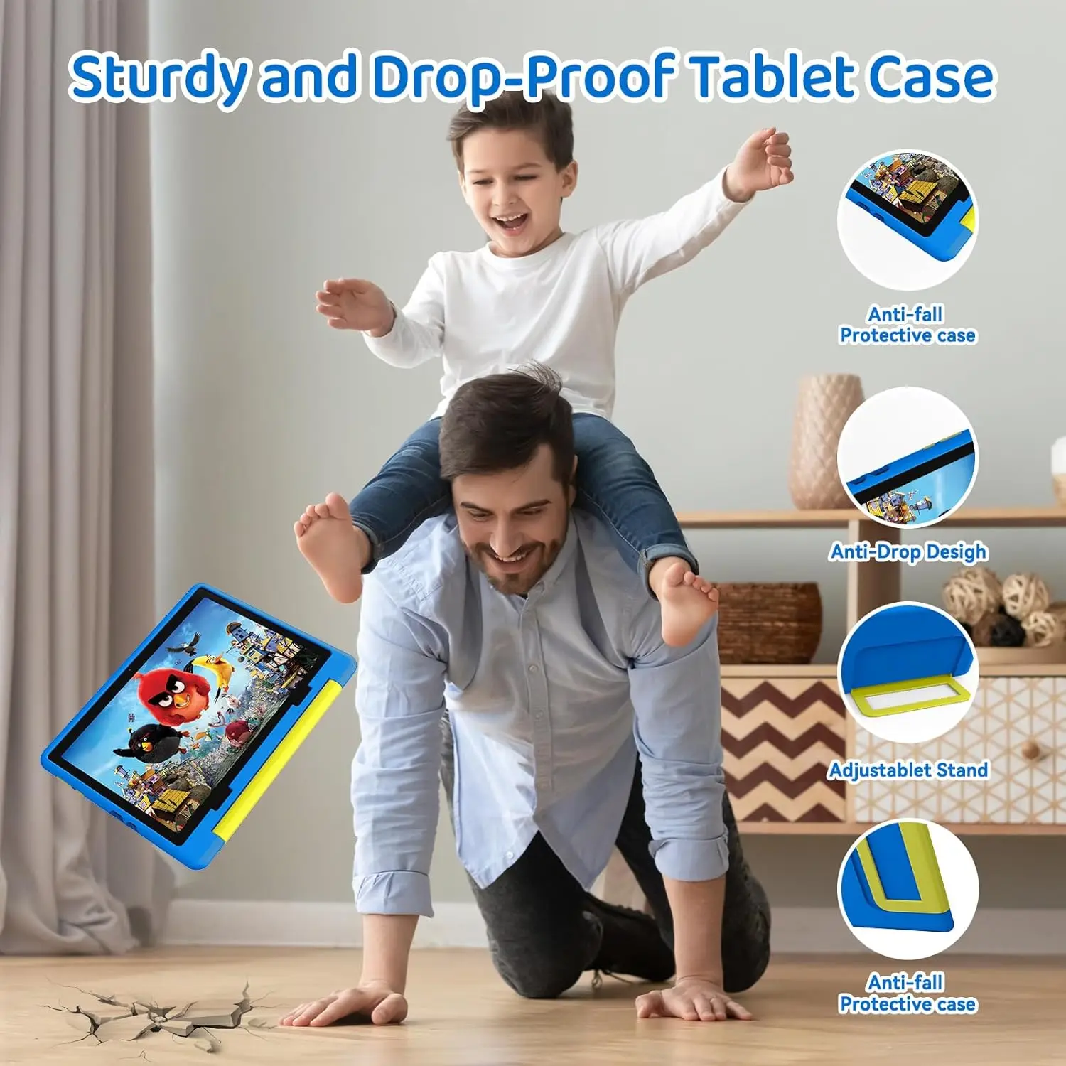 10.1 inch Kid Tablet Android 14 Octa Core 8GB RAM 64GB ROM 1TB Expand with KIDOZ App  Eye Protection Touchscreen Shockproof case