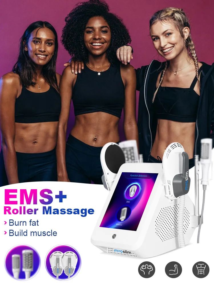 

Машина для скульптуры тела MYOSLIM EMS 360° ° RF Roller 2-в-1 Muscle Gainer Схуднення Фитнес-массаж Оборудование для здоровья и красоты