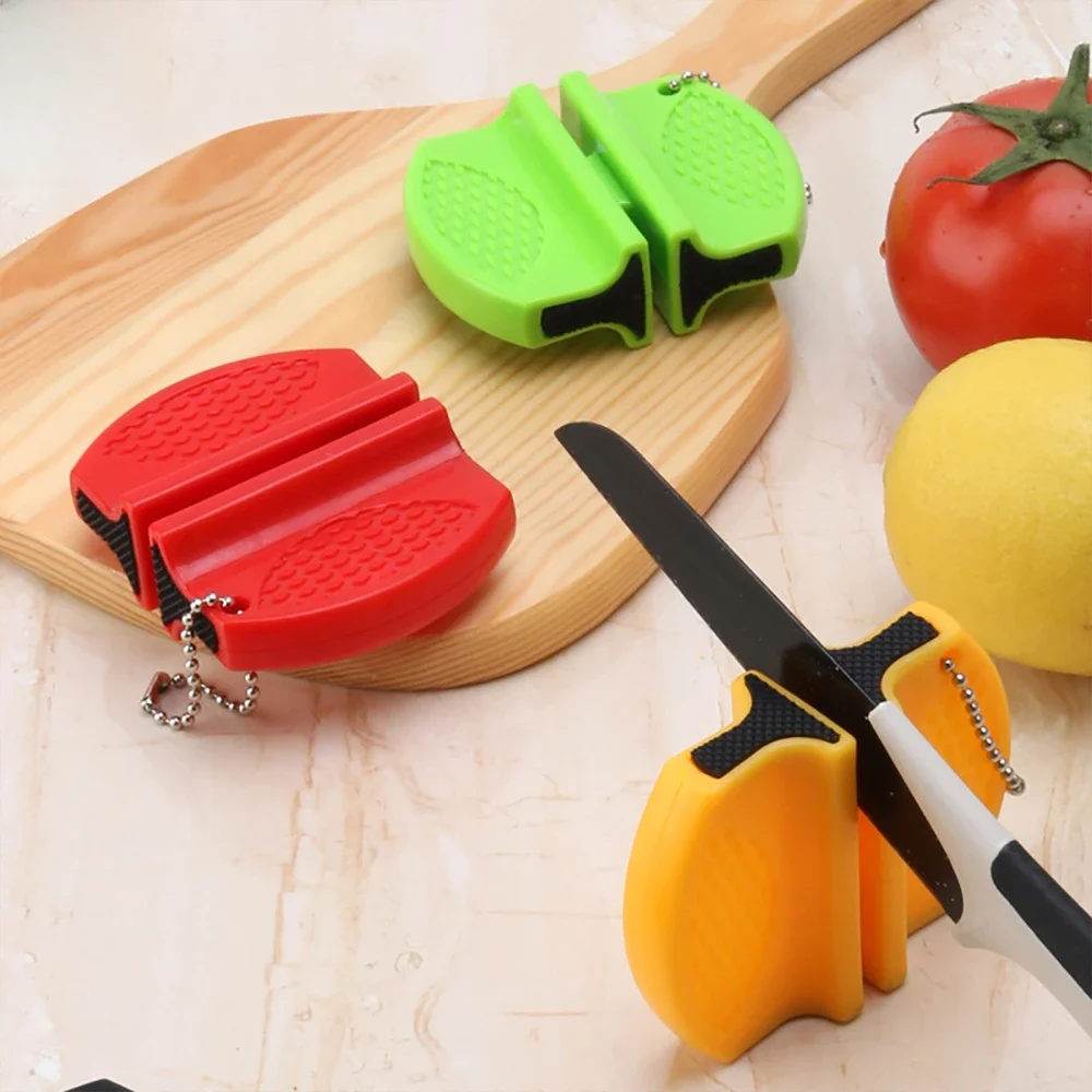 Mini Knife Sharpener Rough and Delicate Double sided Sharpener Portable Ceramic Sharpener Pocket Outdoor Camping and Hiking — zdjęcie 2