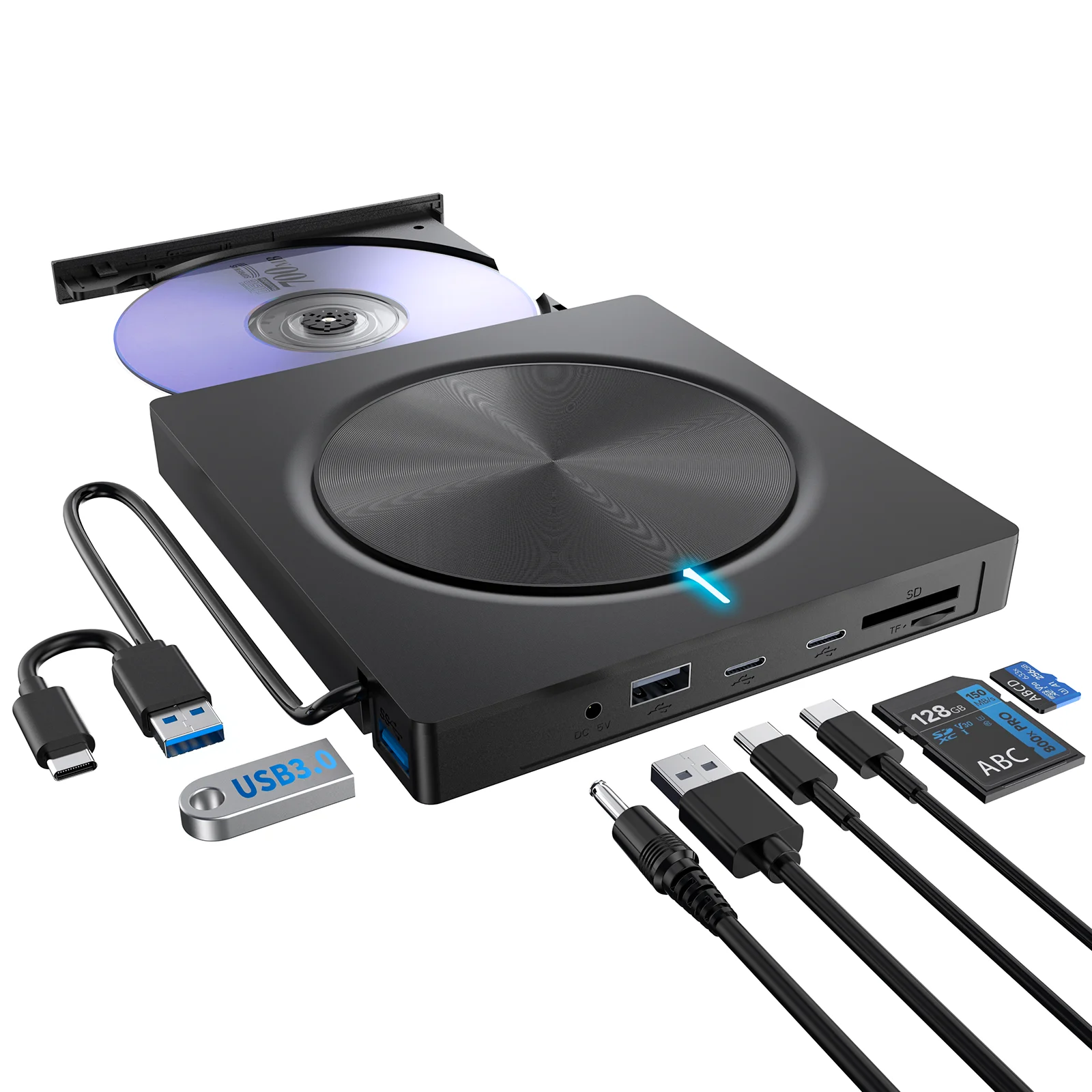 Portable USB 3.0 External CD DVD Drive