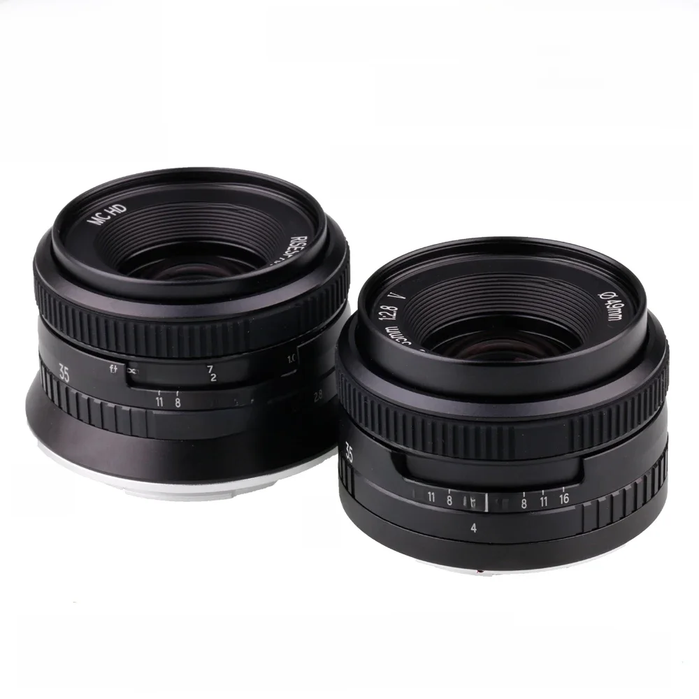 RISESPRAY 35MM F2.8 metalowy ręczny obiektyw szerokokątny HD 42 miliony pikseli obiektyw SLR do Canon EF do Nikon F DSLR Camera — zdjęcie 2