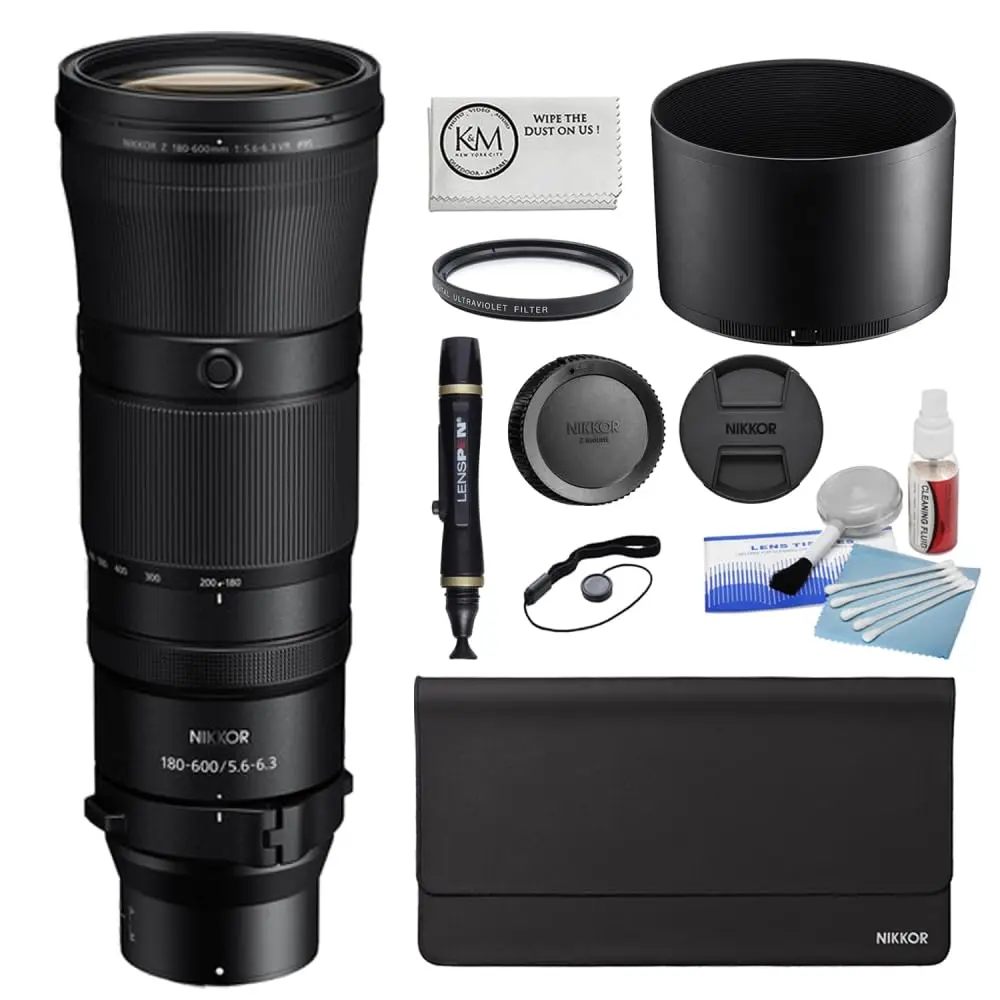 30% DISCOUNT  NIK K O R Z 180-600mm f/5.6-6.3 VR Lens Z (20117) + Filter Kit + Cap Keeper + Cleaning Kit