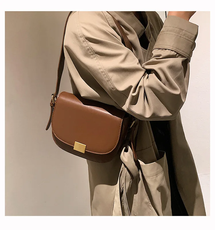 Classic Lady Saddle Bag for Multi Usage Casual Party Shopping Date Black Coffee Brown Color Shoulder Soft