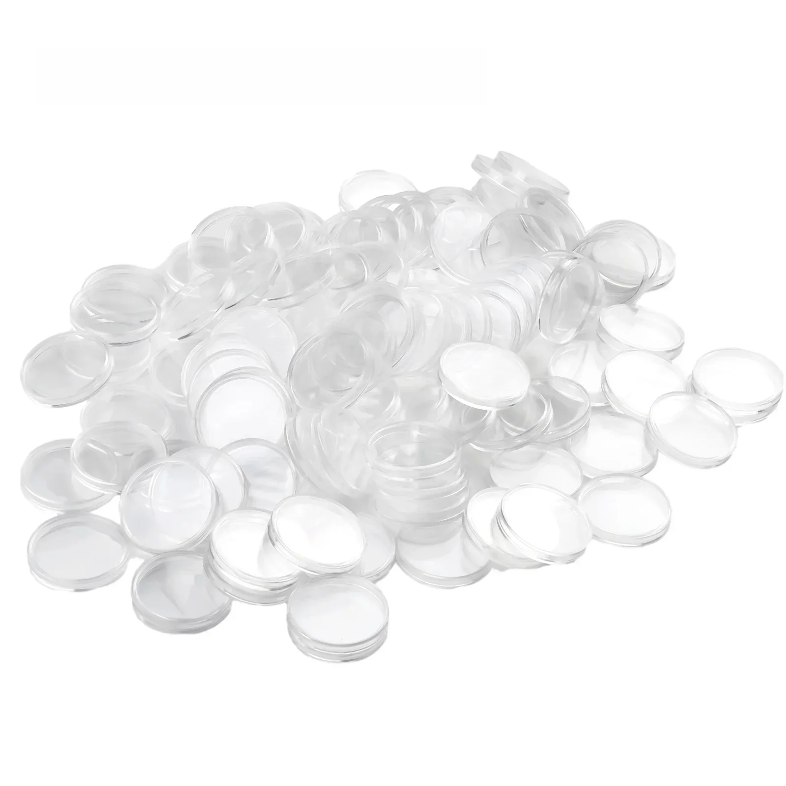 Boîtes de rangement transparentes pour pièces commémoratives, porte-capsules, garde vos pièces commémoratives en état immaculé, 34mm, 100 pièces