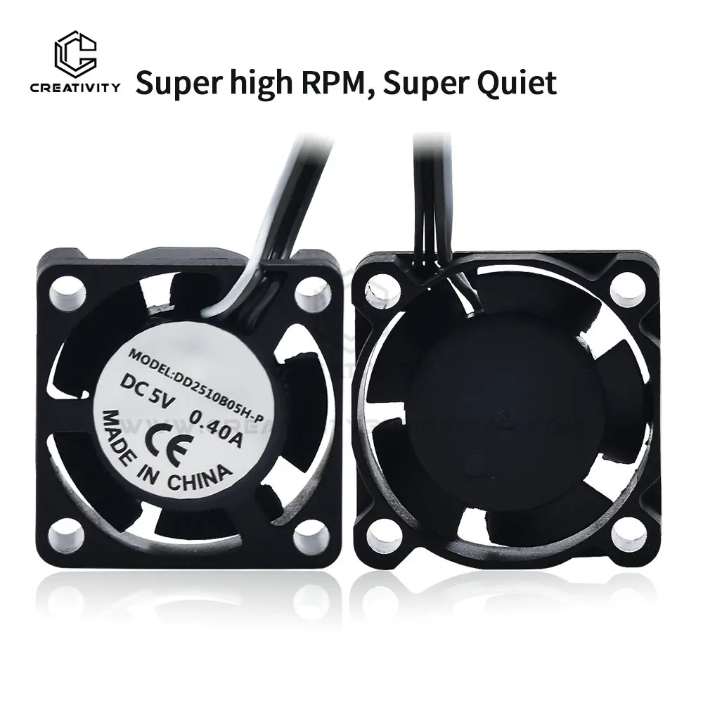 3D Printer Hot End Cooling Fan P1 X1 2510 mm Mini Fan 5V 15500 rpm/min with 2Pin Dupont Wire For lab P1P P1S X1