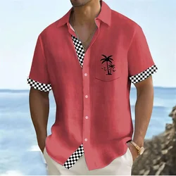 Summer new men's shirt butt shirt 11 color short-sleeved lapel shirt casual daily Hawaiian clothing large size XS-5XL