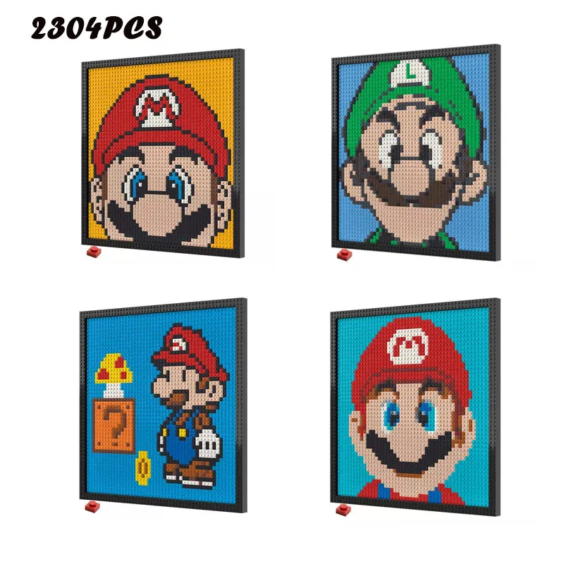 

2304PCS Pixel Mosaic Art Painting Mariods Serie Building Blocks Home Decoration Paintings Puzzle DIY Christmas Gifts