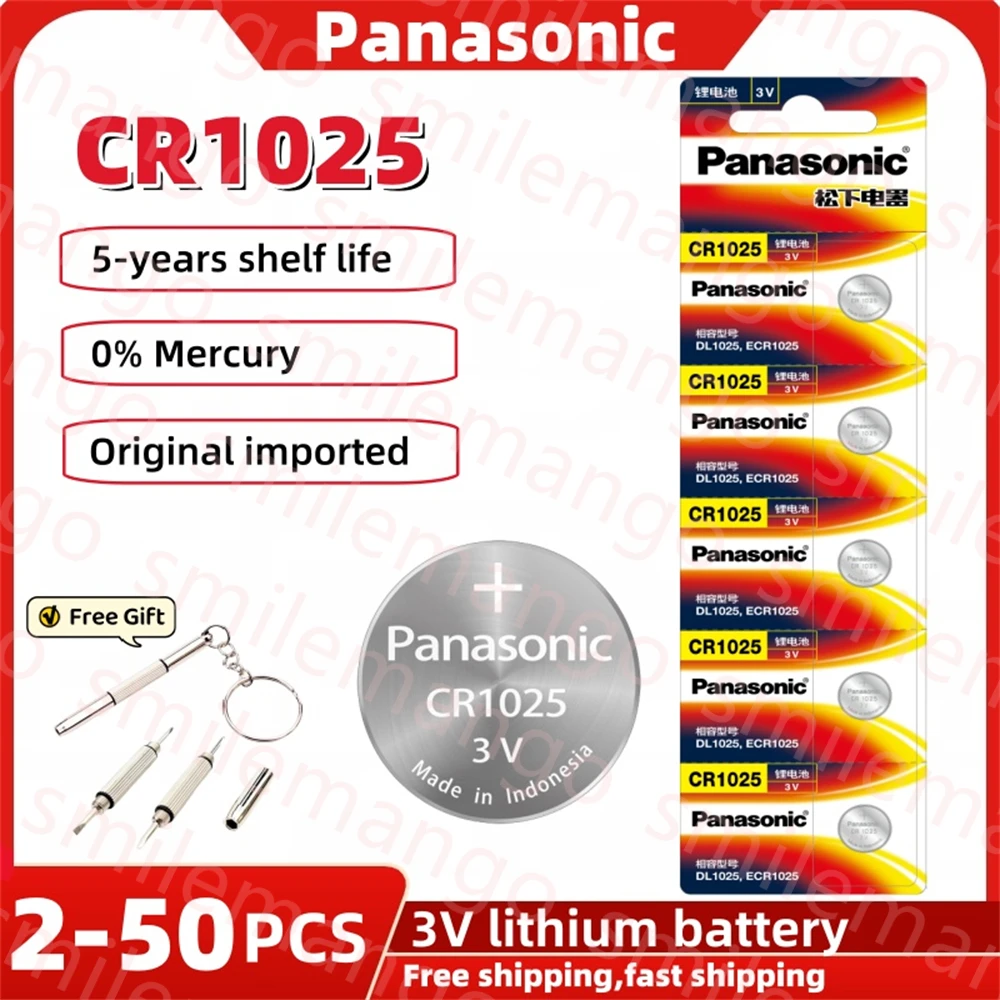 Panasonic 3V CR1025 bateria litowa KL1025 BR1025 LM1025 DL1025 CR 1025 5033LC baterie do zegarków na monety do zabawek pilot