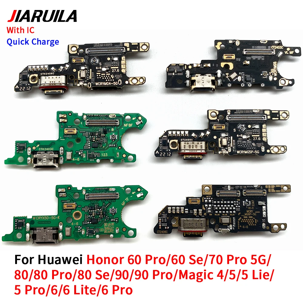 USB Charging Port Charger Board Flex Cable For Huawei Honor 60 Pro 80 Pro 80 Se 90 90 Pro Magic 4 Magic 5 Magic 5 Lite Magic 6