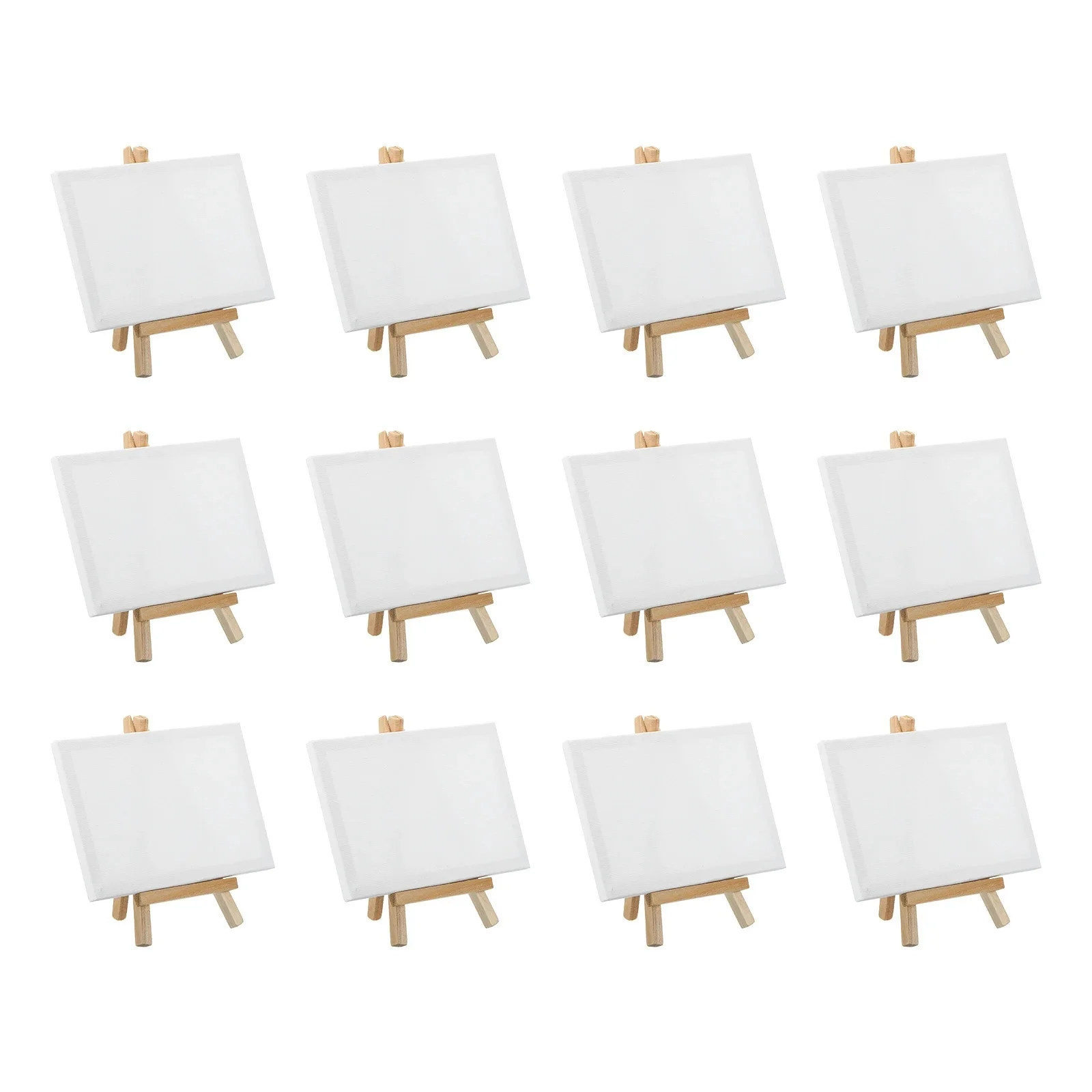 12/24Pcs Mini płótno i mini drewniana sztaluga Zestaw artystyczny Artykuły papiernicze dla dzieci Prezenty dla domu Szkoła DIY Rysowanie Malowanie — zdjęcie produktu 7