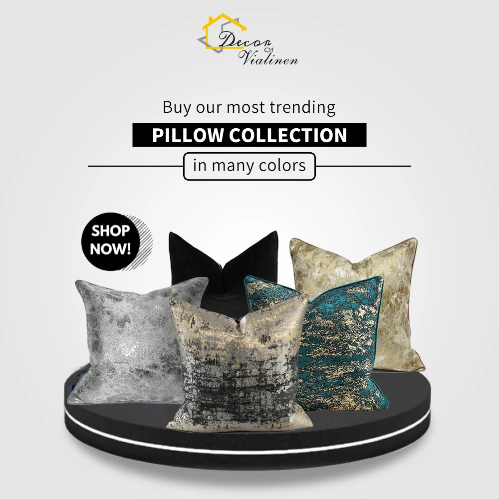 Luxury Navy and Gold Throw Pillow Covers, Modern Abstract Splash Pattern Decorative Cushion Covers for Sofa, Bedroom, Home Decor