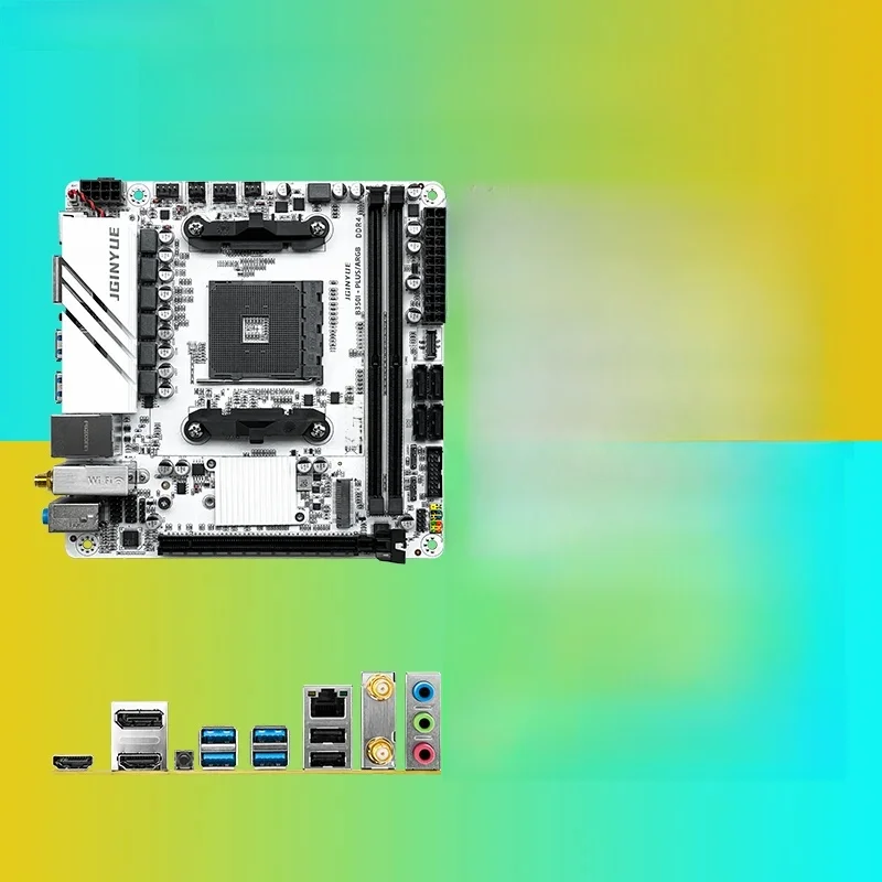 Das JGINYUE AMD AM4 ITX-Motherboard unterstützt Ryzen R3 R5 R7 R9 1/2/3/4/5-Serie CPU DDR4 RAM Desktop-PC PCI-E 3.0 B350i PLUS ARGB