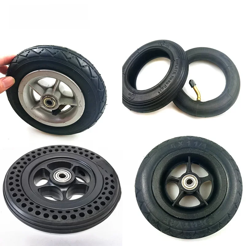 6-calowa opona pełna 6x1 1/4 / koło do nafukowania do małej hulajnogi elektrycznej surfingowej Dętka opony 150 mm pasuje do motocykla A-Folding Bike — zdjęcie 2