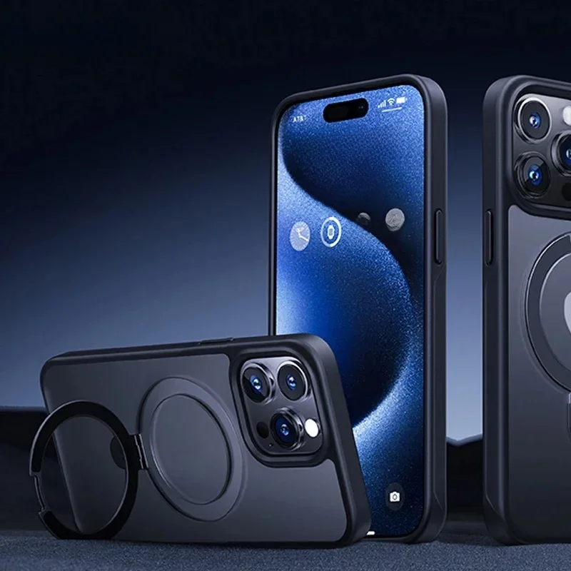 Matowe etui na telefon z magnetycznym pierścieniem do iPhone'a 17 Pro Max Air 16 15 14 Case Plus 12 13 11 Mobile Cases Ultra Slim Cover — zdjęcie produktu 7