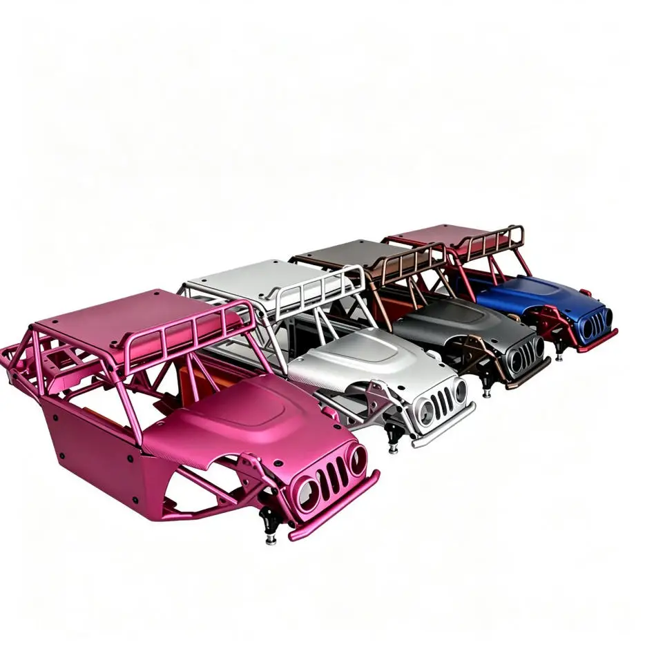 D1RC VP H10 CNC‑Machined Aluminum Tube Chassis Frame, 1/10 Scale Metal Roll Cage for RC Crawler Model Car, Multiple Colors Optio
