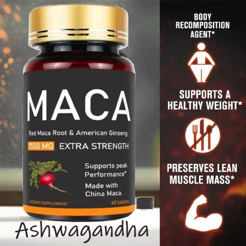 Maca -60 pieces of organic jelly, Peru Genmaca, 100% pure, non-transgenic, supporting reproductive health, Energizer-36000mg nat