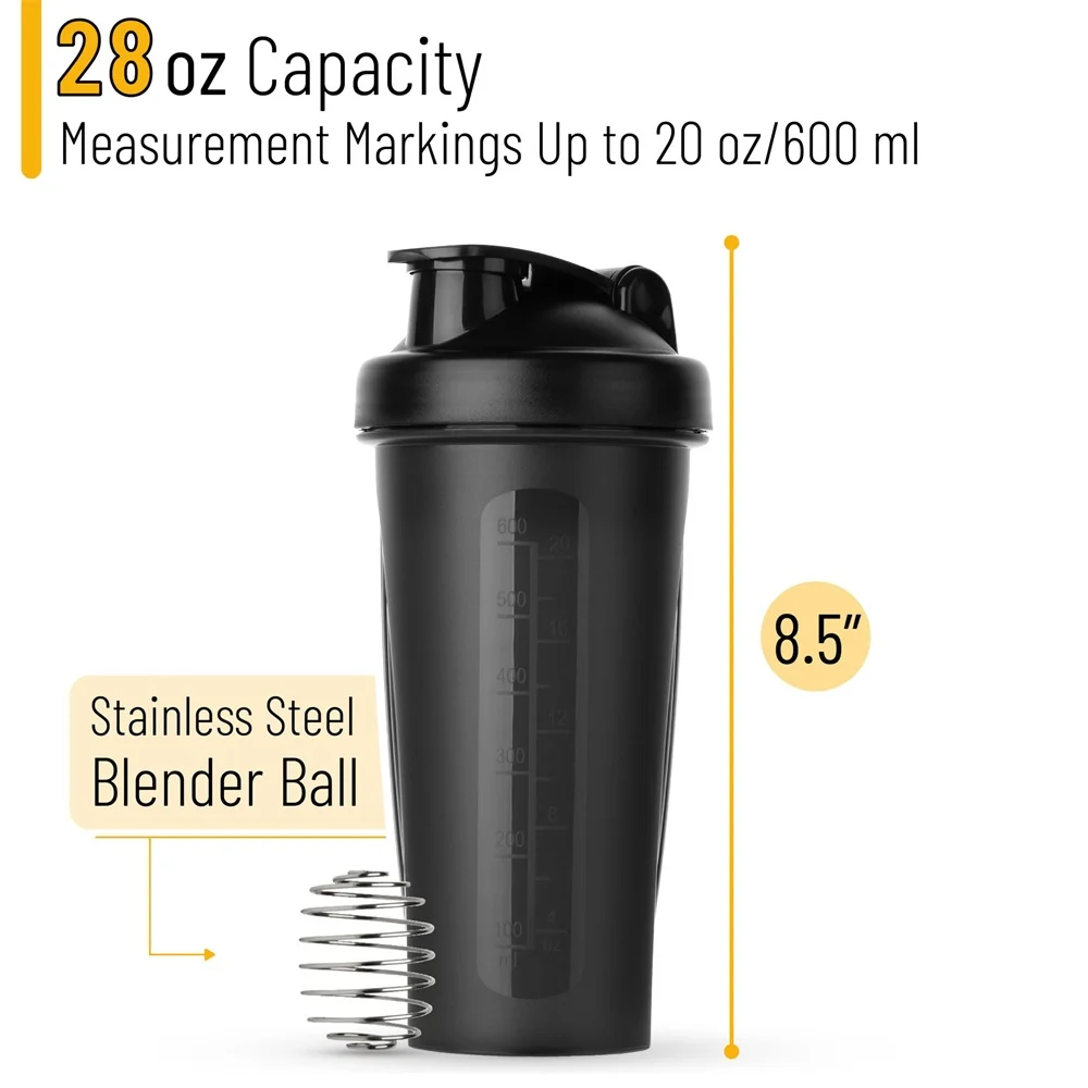 Portable 1pc Protein Shaker 600ml Fitness Bottle with Wire Whisk Ball for Fitness Enthusiasts Athletes Perfect For Outdoor Gym - view 2