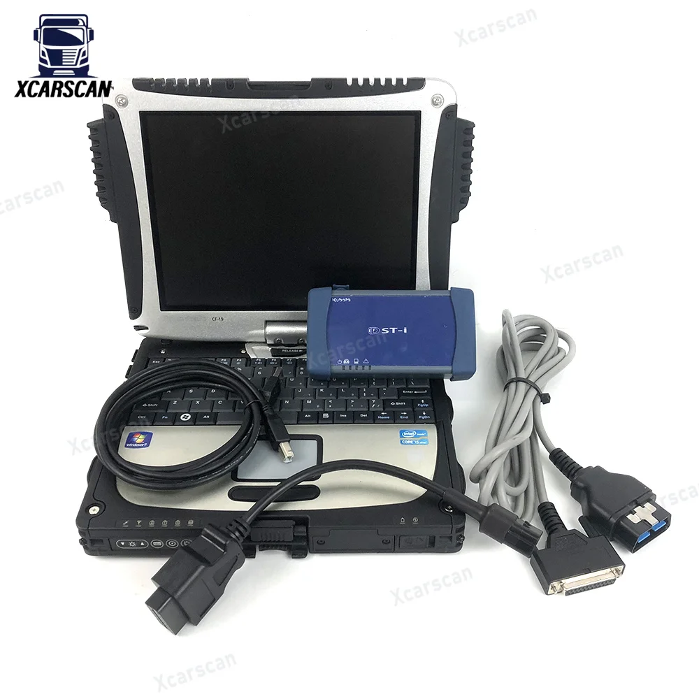 For Denso DST-i for Kubota Diagnostic Cable Tool Diagmaster PYTHON Interface Diagnostic Tool+Toughbook CF19 laptop