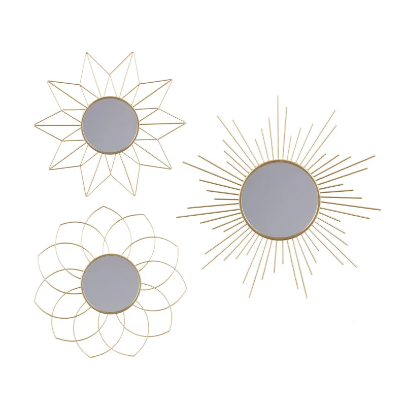 STARLEY- SET of 3 decorative gold mirrors