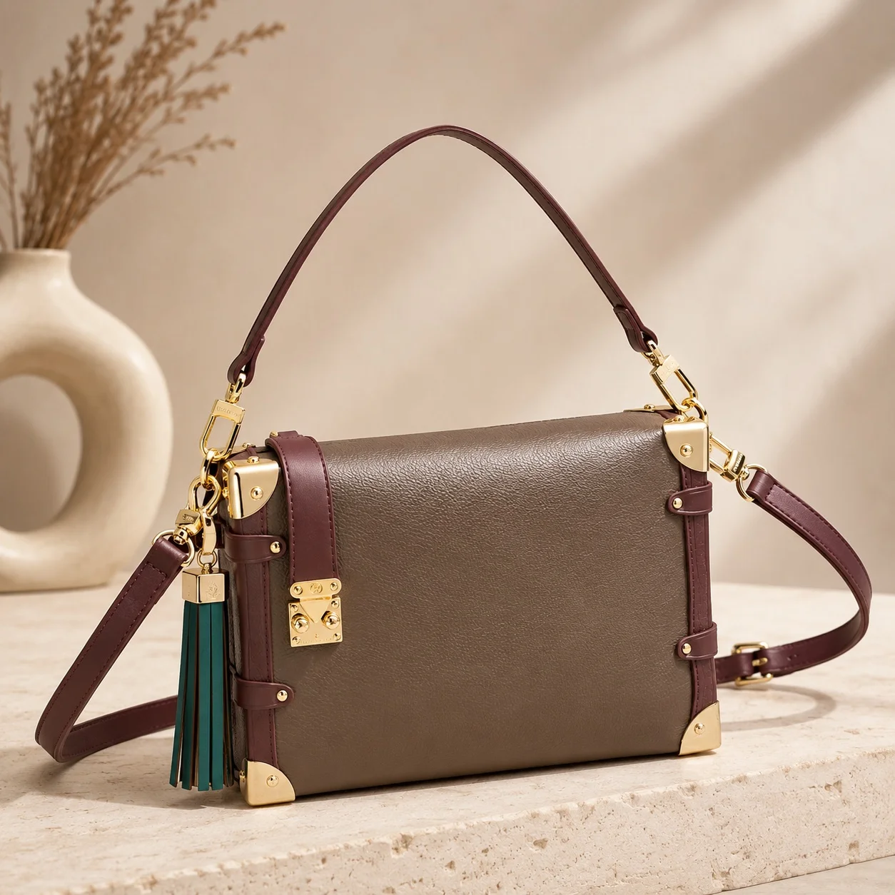 

2026 New Luxury Classic Metal Corner sidetrunk Pattern Crossbody/Shoulder Bag 23.5X16X8.5 cm