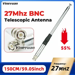 Vineyuan-Antenne BNC Télescopique 27Mhz 150cm/59 pouces, pour radio CB portable Aasil Ra Midland Uniden Maxon President Anytone Déterminer