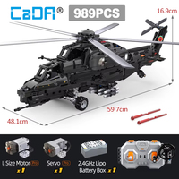 Cada 989 Pcs MOC City Police Weapon RC Helicopter Aircraft Airplane Bricks Military fighting-10 Building Blocks Toys concepts